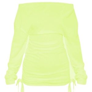 Lime Off The Shoulder Sweater